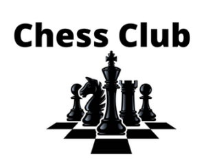 "Chess Club" and chess pieces on a board
